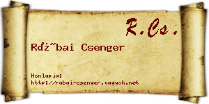 Rábai Csenger névjegykártya